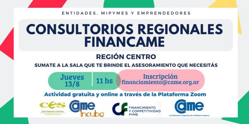 INVITACION Especial Consultorio Regional FINANCAME - Región Centro 
