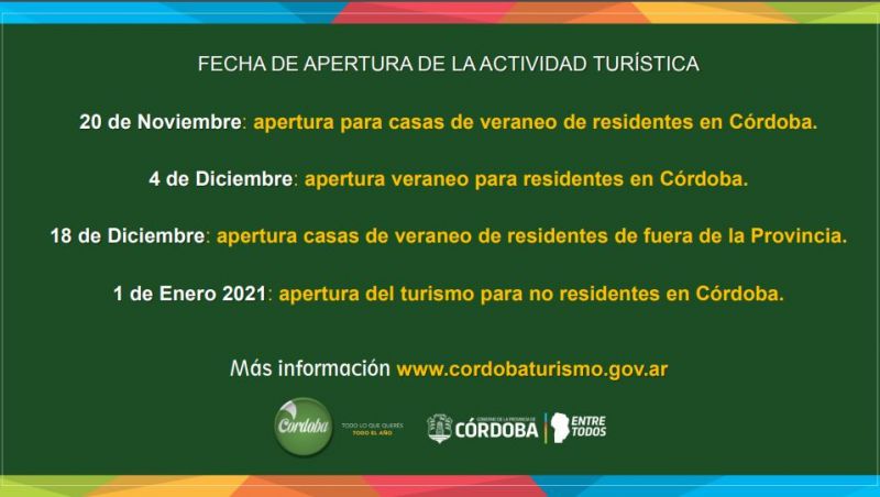 Turismo: El Gobernador Schiaretti anunció aperturas y beneficios impositivos para el sector 